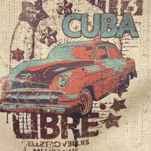 Coffee sack jute sack decoration SACK Deco with selected motif Libre! Jute wall decoration mural upholstery cover