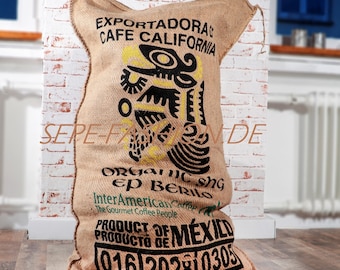 Coffee sack jute sack decoration SACK Deco with selected motif Berilo! Jute wall decoration mural upholstery cover