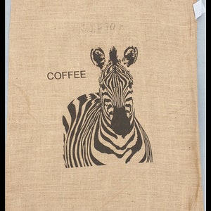 Coffee sack jute sack decoration SACK Deco with selected motif zebra black! Jute wall decoration mural upholstery cover