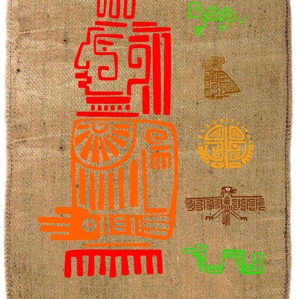 Sac à café décoration de sac en jute SACK Deco avec motif sélectionné Inka 1-5 !! Housse de décoration murale en jute