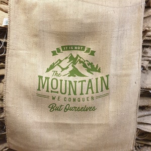 Coffee sack jute sack decoration SACK Deco with selected motif Mountain jute wall decoration mural upholstery cover