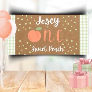 One SWEET Peach Birthday Banner