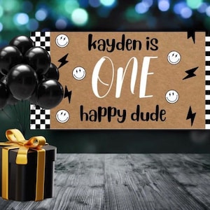 ONE Happy Dude Birthday Banner