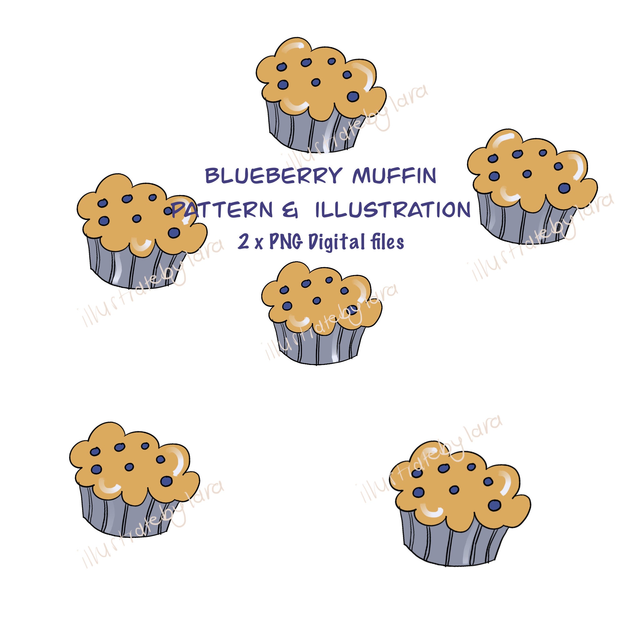 Blueberry Muffin Clipart Clipart Muffin Pattern Muffin Etsy