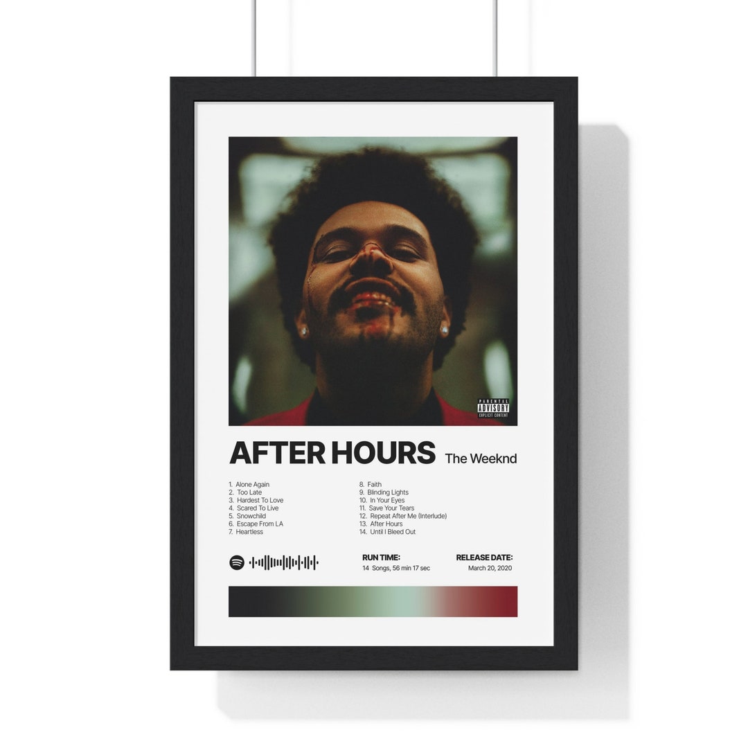 The Weeknd 'After Hours Tracklist' Poster - Defining