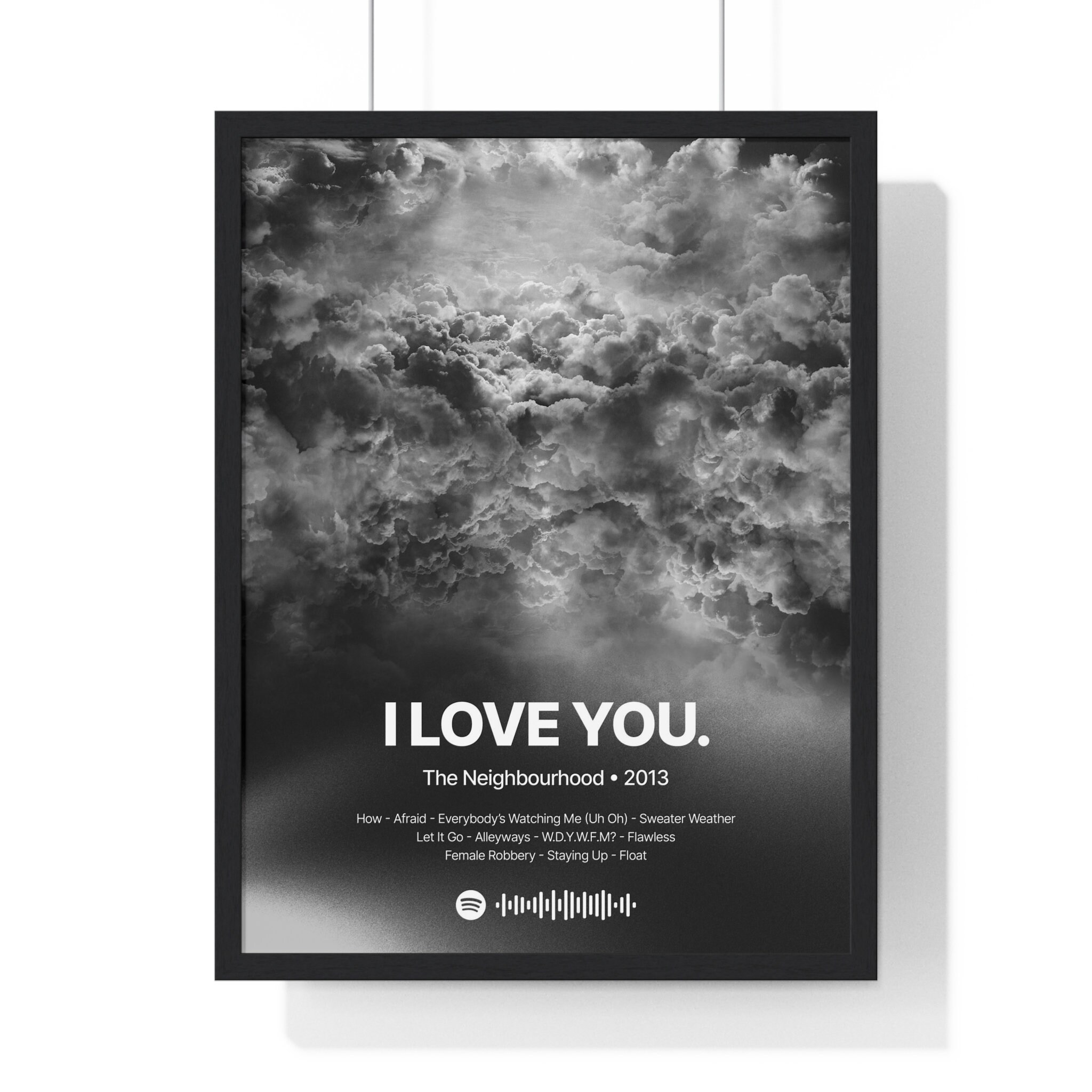 The Neighbourhood Sweater Weather White Heart Song Lyric Quote Music Poster  Print