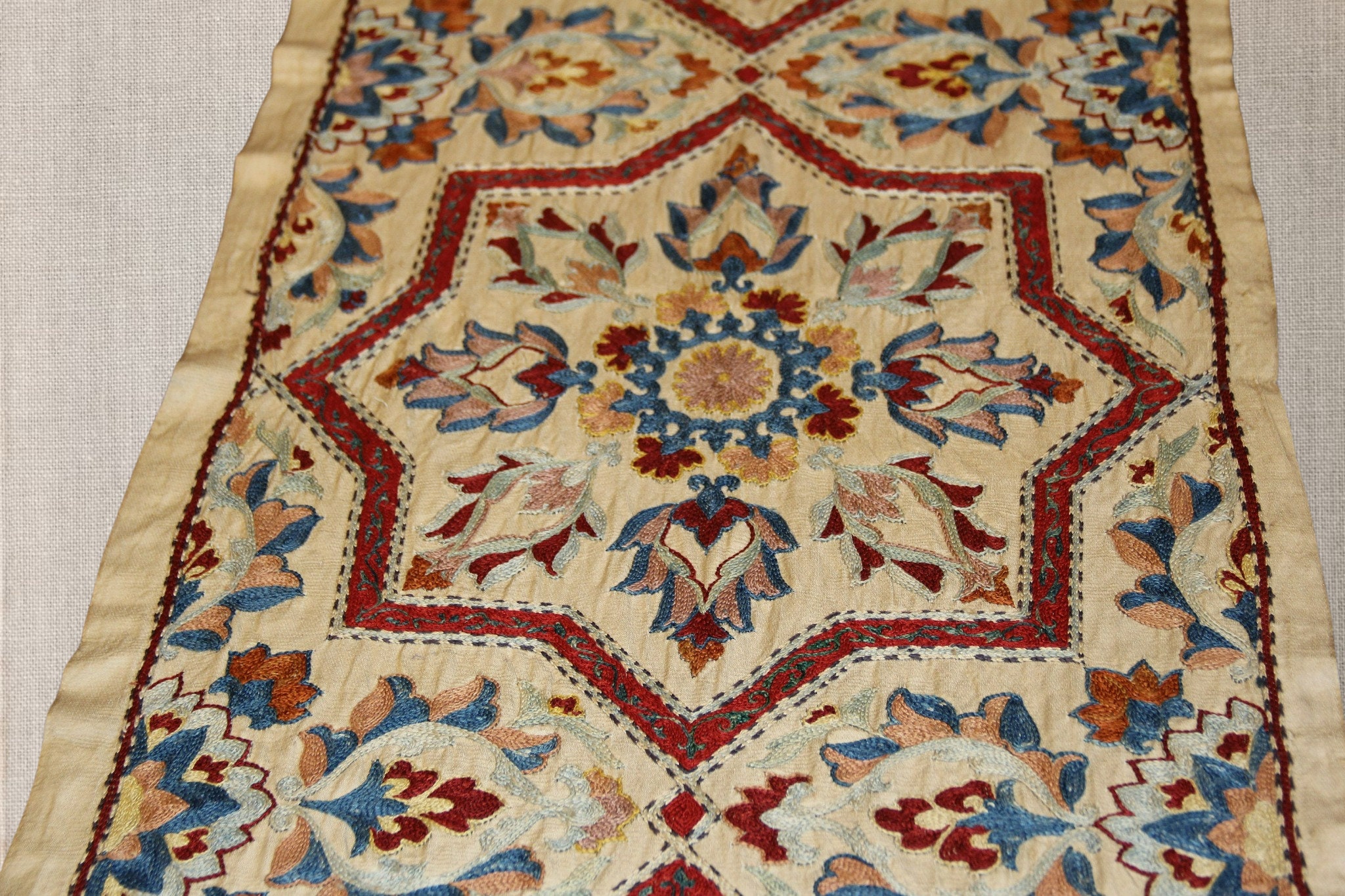 Uzbeki Suzani Hand Embroidered Textile Wall Hanging | Home Décor | Thr