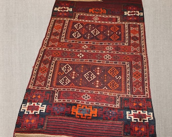 Tappeto turco, Bahtiyar 4198, Tappeto in lana, Oggettistica per la casa, Tappeto fatto a mano, Tappeto per soggiorno, Tappeto orientale, 3 in 1 (Tappeto,Kilim,Schumack)