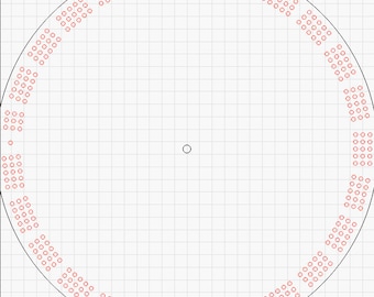 12&quot; Circle Cribbage Board Template