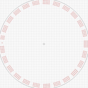 14" Circle Cribbage Board Template