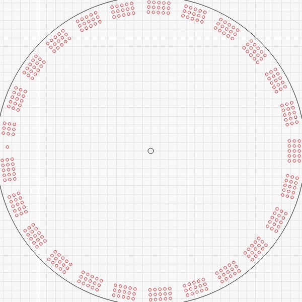 14" Circle Cribbage Board Template