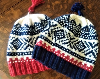 Vintage 90s Merkley Headgear Wool Ski Cap Beanie Tassels  display picture 3