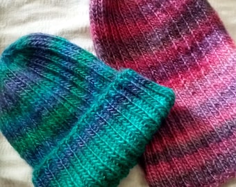 Soft and Slouchy Ribbed Beanie: Stretchable Handknit Hat