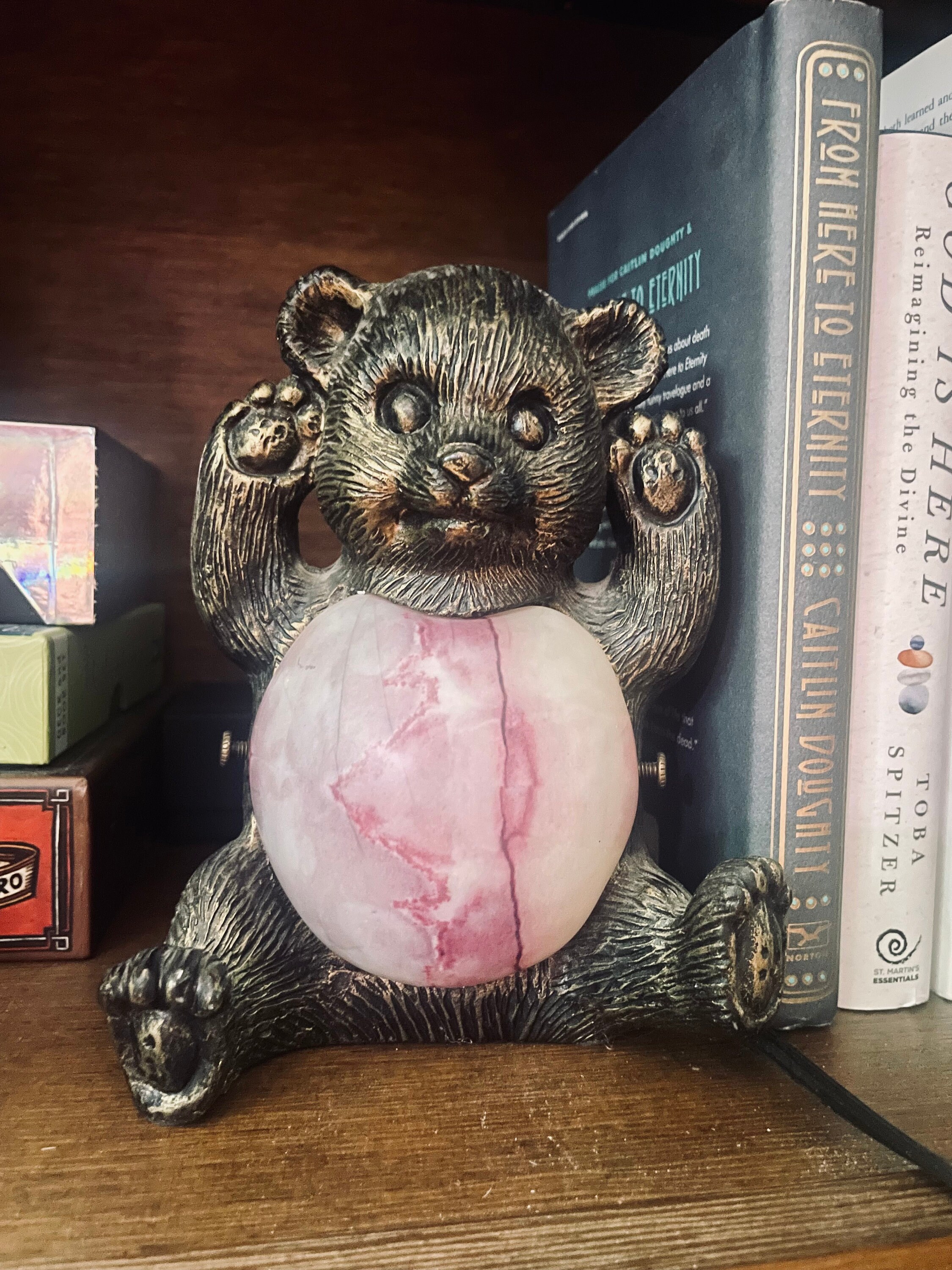 Vintage Brass & Art Glass Teddy Bear Lamp Etsy