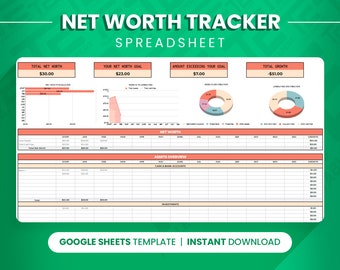 Painel de Patrimônio Líquido | Rastreador de Finanças Pessoais | Planilha de Gestão Financeira | Planilha do Planilhas Google