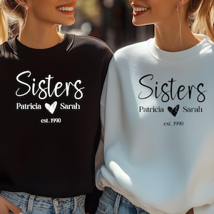 Matching Personalized Sister Birthday Gift, Sister Hoodie, Custom Cool Sister Vibes Hoodie, Customized Sister Sweater, Gift for Sisters