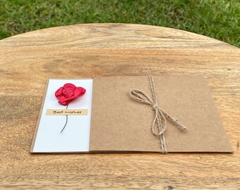Handmade Celebration Card with Dried Flowers, Eco-Friendly Unique Artisan Craft, Perfect for Birthday, Anniversary & Special Moments