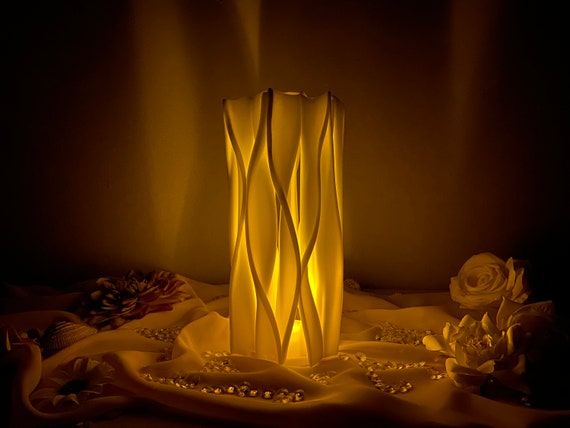 Wireless 3D Printed Resin Lamp, Wedding Centerpiece/decor With Wave Theme  Perfect for Weddings and Everyday Use. Wireless Multicolor LED. 