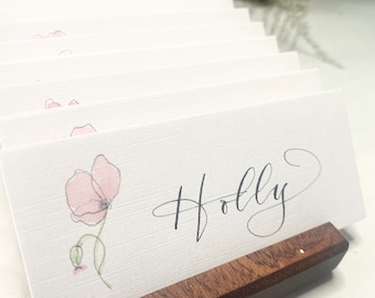 Wedding Place Cards | Flower Theme | Wedding Place Names | Floral Name Cards | Wedding Table | Handwritten Calligraphy