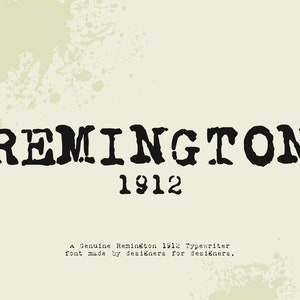 Remington 1912 Typewriter Font, 1900s Typewriter Font, Typewriter Style Font, Slab Serif Font, Vintage Typewriter Font, Retro Vintage Font
