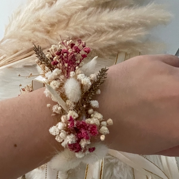 Jungfernarmbänder Team Bride Armbänder für Junggesellenabschied Blumenmädchen Gelintarafi, dry flower bracelet,