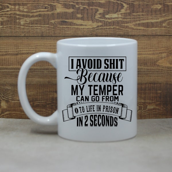 I Avoid Shit; Antisocial Coffee Mug; Funny Gun Mug; Sarcastic Coffee Mug; Funny Police Gift: Range Gear; SRO Gift; Trooper Gift; Police Mug