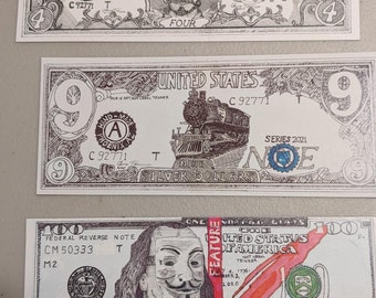 Money Art is limited production prints of original artwok that could fit in your wallet