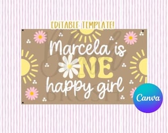 Mockup banner voor één gelukkig meisje