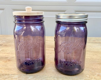 Purple QUART Ball Heritage Mason Jar - 32 Ounce Size wide mouth quart 100th Anniversary Vintage, NEW