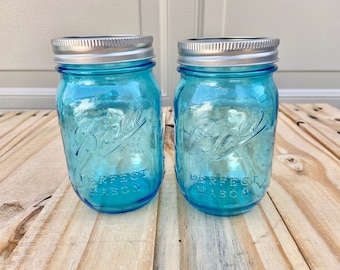 BLUE Ball Heritage Mason Jars - Pint Size 100th Anniversary Vintage, NEW