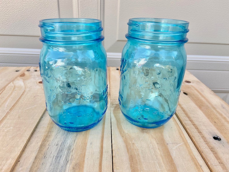BLUE Ball Heritage Mason Jars Pint Size 100th Anniversary Vintage, NEW