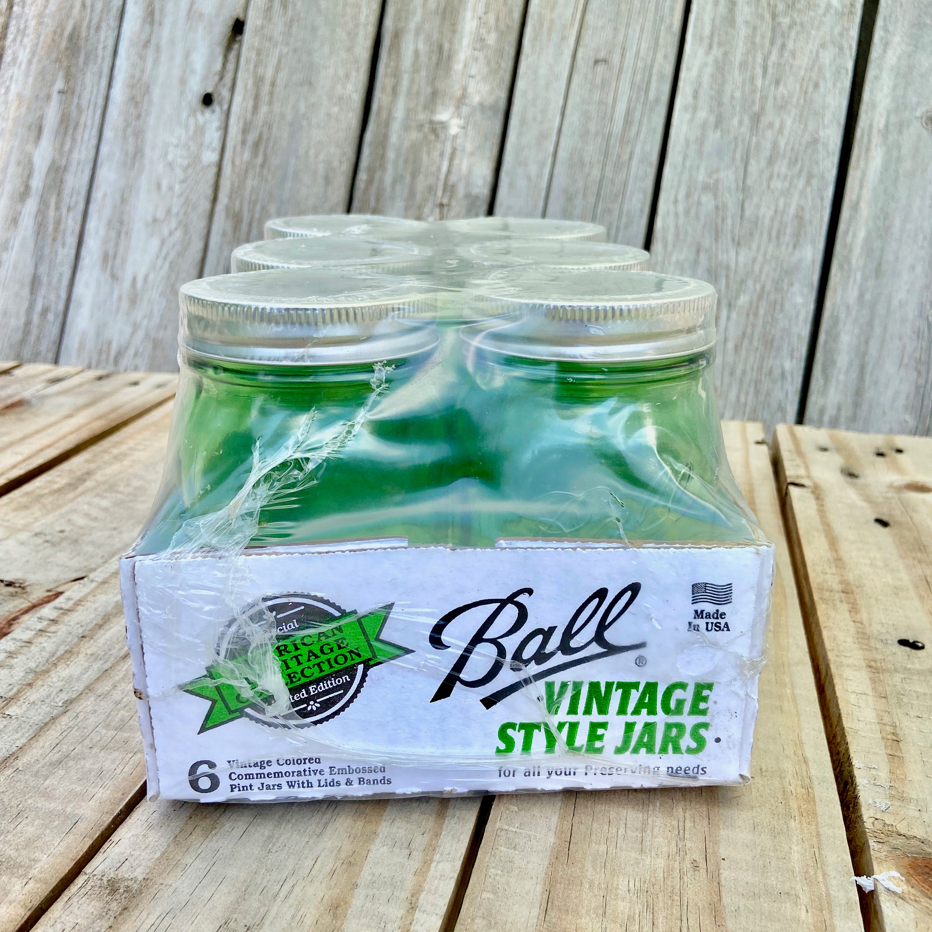 SEALED 6pack GREEN Heritage Ball Mason Jars Pint Size Etsy