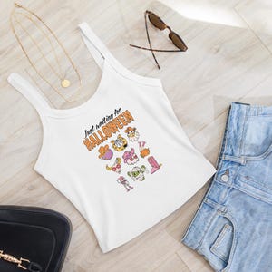 Crop tanktop Halloween-spookcowboy, airlume-katoenmix