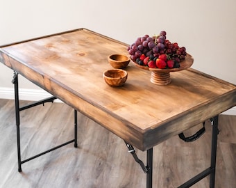 Charcuterie Board Table Topper for 4ft Folding Table, Wooden Grazing Display