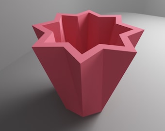 DIY PaperCraft Vase, Low Poly Decor, Origami Paper flowerpot, DIY Polygonal Sculpture, 3D PDF Template, paper model Vase, Pepakura model
