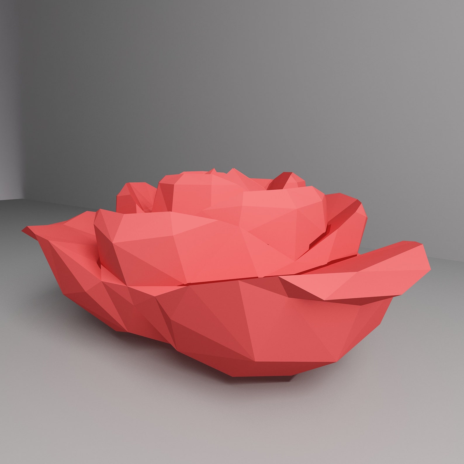 3d Paper Flowers, Low Poly Paper Craft Model, Origami Home Wall Decor ...