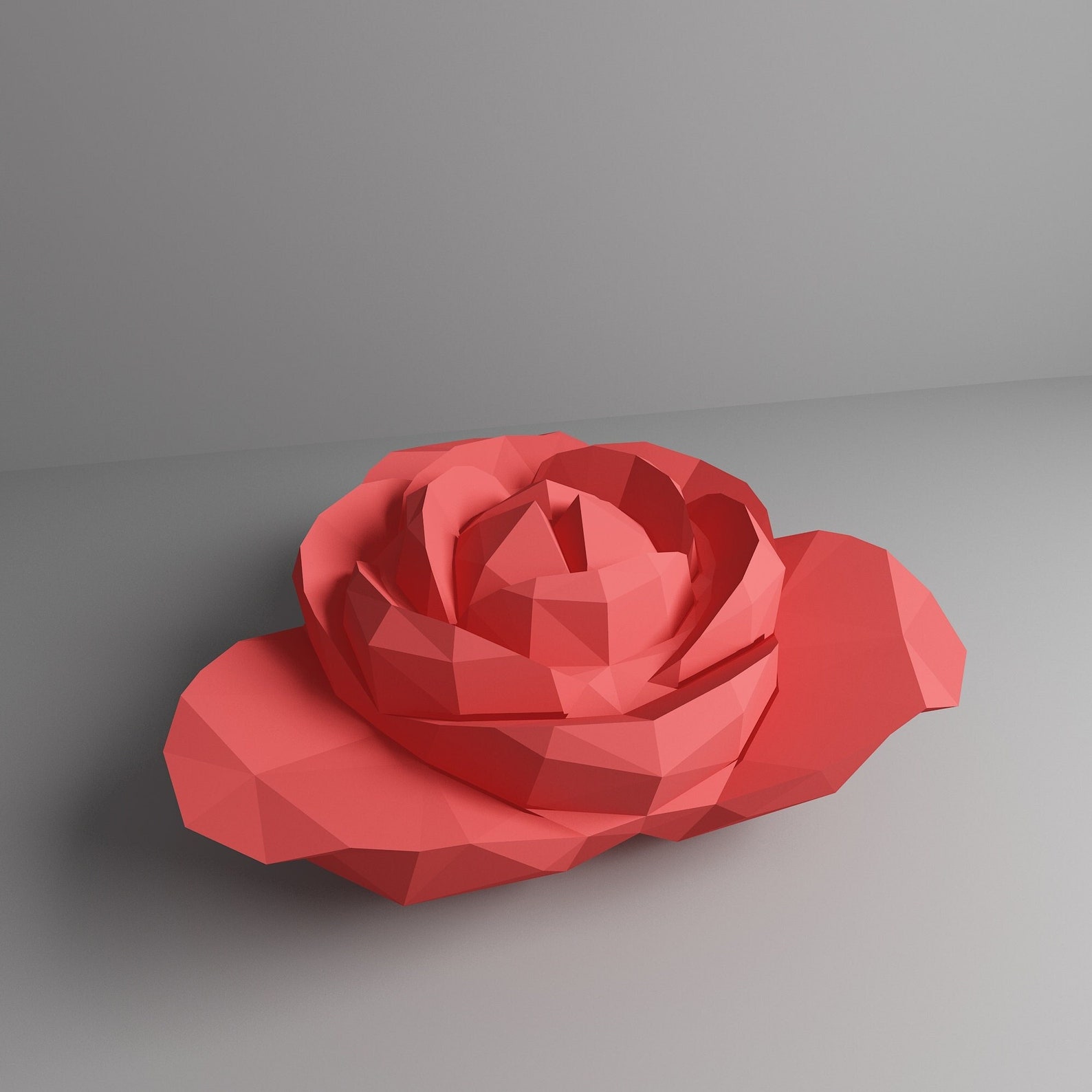 3d Paper Flowers, Low Poly Paper Craft Model, Origami Home Wall Decor ...