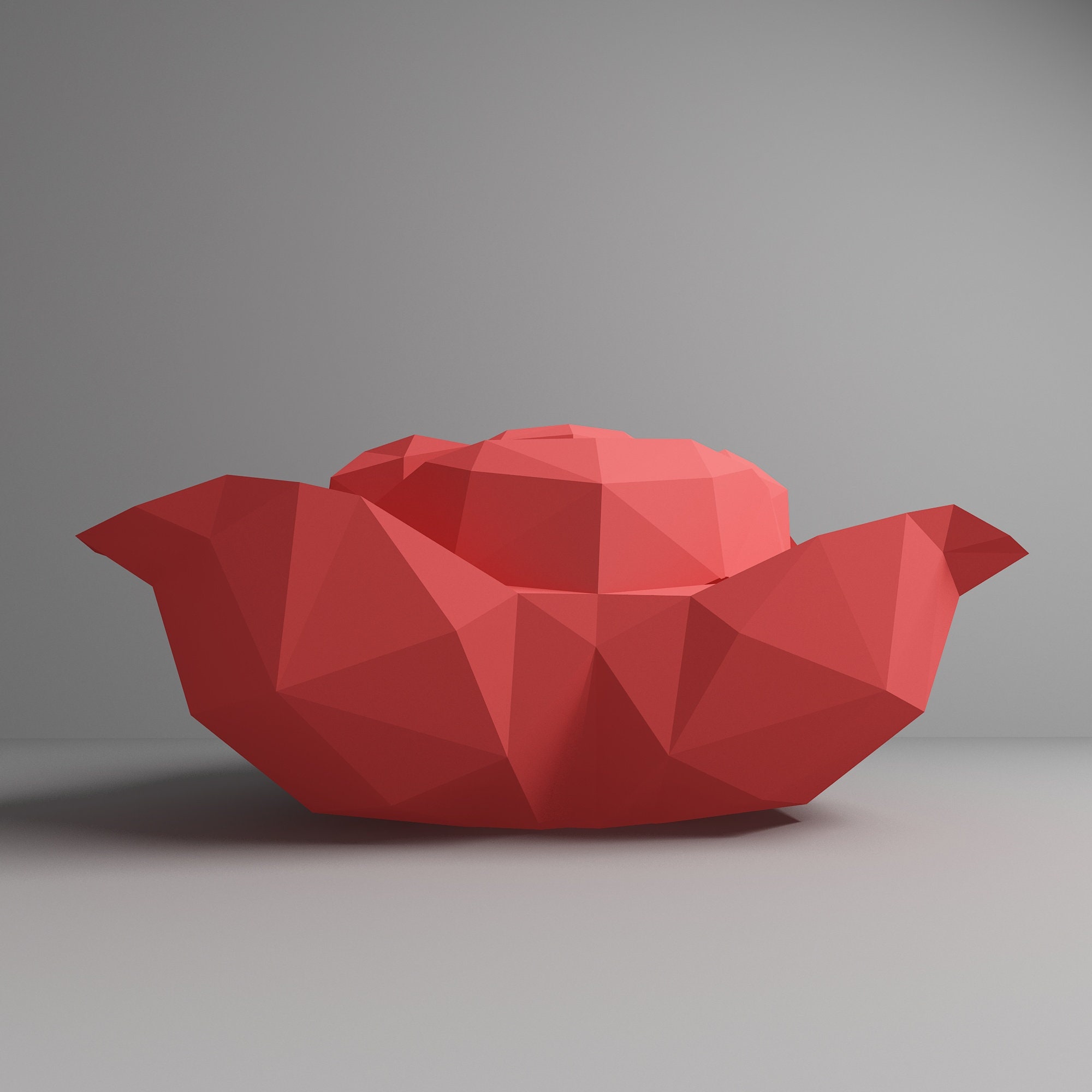 3d Paper Flowers, Low Poly Paper Craft Model, Origami Home Wall Decor ...