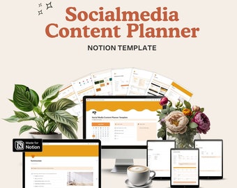 Notion template Social media content planner , Content calendar, Notion template for content creators, Instagram planner, HIM009