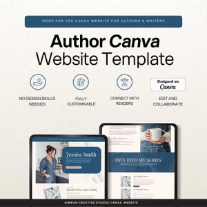 Modèle Canva de site Web d'auteur, conception de site Web d'auteur de livre, site d'auteur et d'autoédition, site Web de lancement de livre d'une page