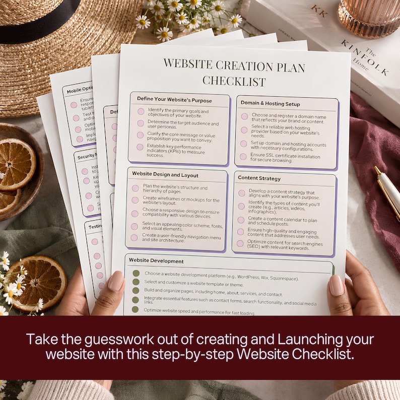 Development Plan Example Pdf Website Planner & Launch Checklist | Website Creation Workbook for ...