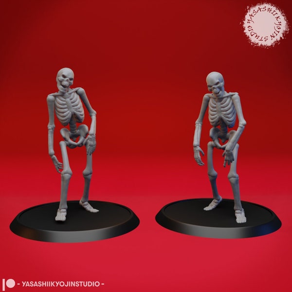 Skeletons - 32mm/54mm Scale Miniature for Table Top RPGs ( D&D, DnD, Pathfinder, Frostgrave) | Yasashii Kyojin Studio