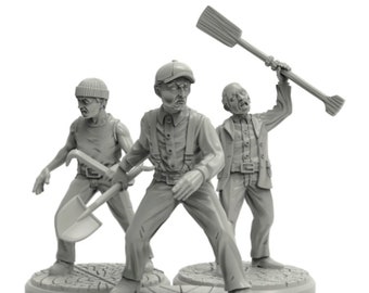 Rioters/Angry Mob - 32mm Scale Miniature for Lovecraft themed Table Top RPGs (Call Of Cthulu, D&D, Frostgrave) | Adaevy Creations