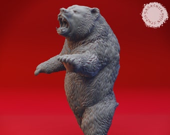 Bear - 32mm/54mm Scale Miniature for Table Top RPGs ( D&D, DnD, Pathfinder, Frostgrave, ) | Yasashii Kyojin Studio