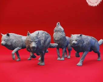 Wolf - 32mm/54mm Scale Miniature for Table Top RPGs ( D&D, DnD, Pathfinder, Frostgrave) | Yasashii Kyojin Studio