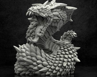 Ancient Basilisk (Cult of The Ancient Serpent Collection) - 32mm Scale Miniatures for Lovecraftian RPGs | Adaevy Creations