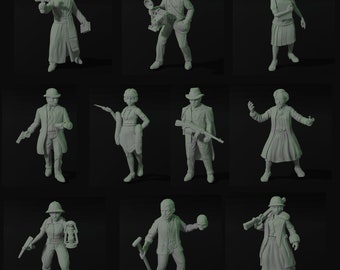 Investigators (Innsmouth Investigators Collection) - 32mm Scale Miniatures for Lovecraftian RPGs (Arkham Horror, CoC) | Adaevy Creations