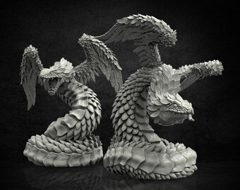 Feather Serpent (Cult of The Ancient Serpent Collection) - 32mm Scale Miniatures for Lovecraftian RPGs | Adaevy Creations