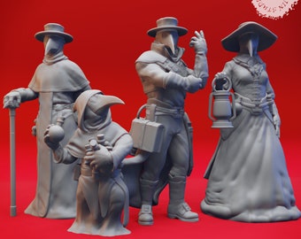 Plague Doctor - 32mm/54mm Scale Miniature for Table Top RPGs ( D&D, DnD, Pathfinder, Frostgrave, ) | Yasashii Kyojin Studio