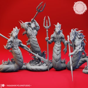 Flammensalamander - 32 mm/54 mm Miniatur für Table Top RPGs ( D&D, DnD, Pathfinder, Frostgrave) | Yasashii Kyojin Atelier